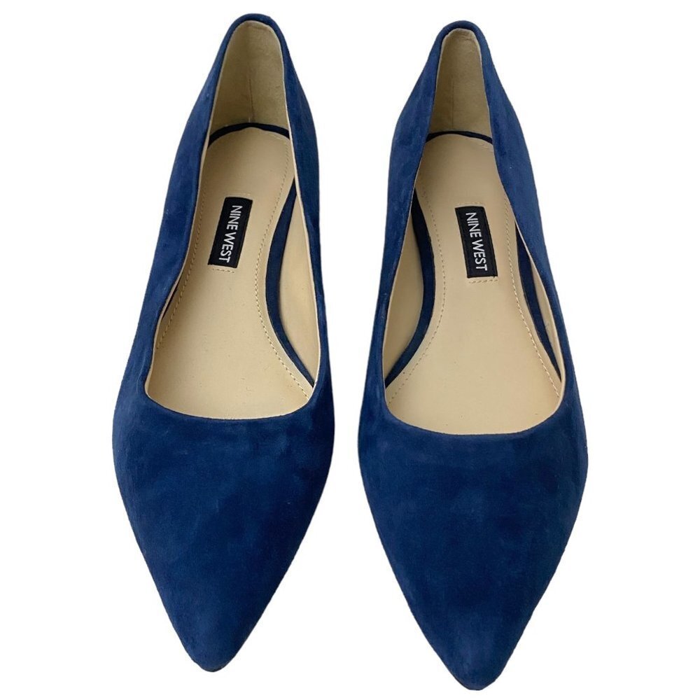 Nine West Navy Blue Pointed Flats
